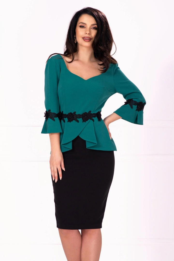 Rochie de ocazie bicolora cu insertii Rochie de ocazie bicolora cu insertii