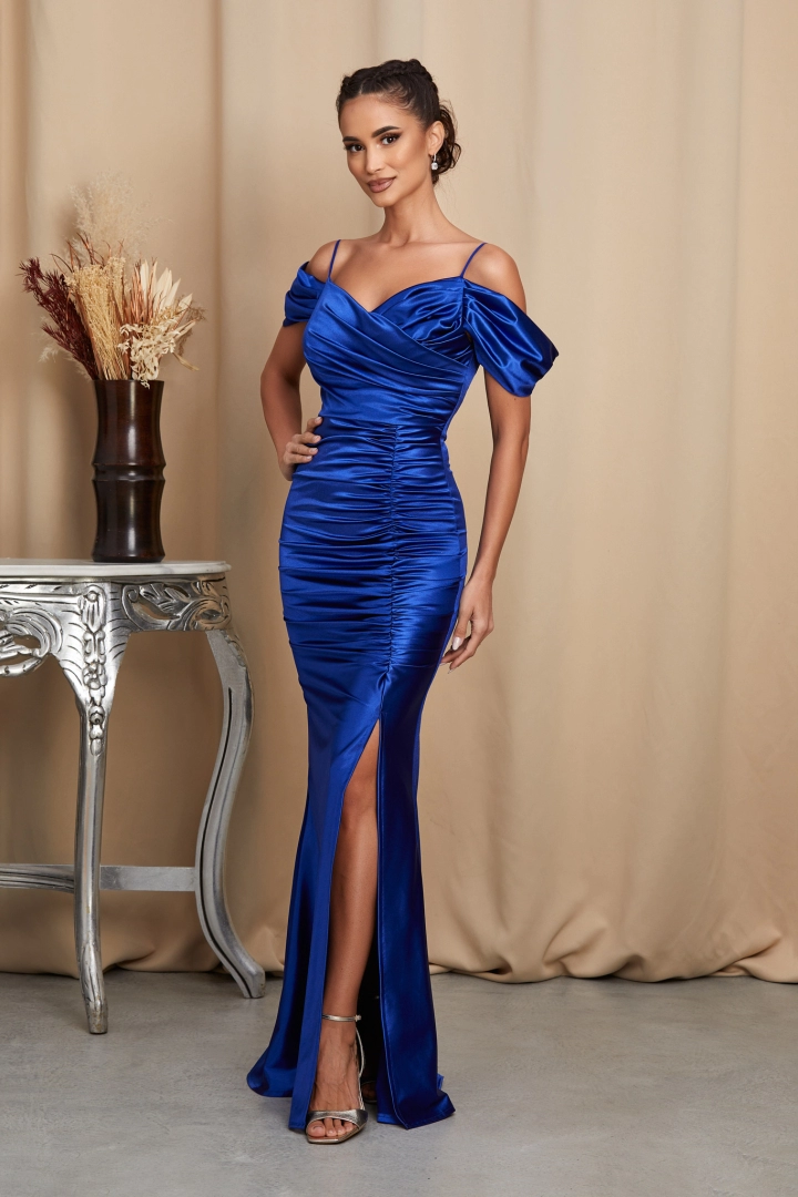 Rochie lungă pe corp Deseo Albastra