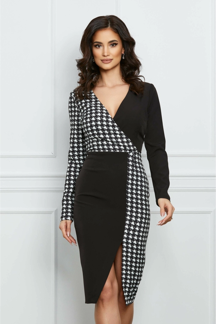 Rochie MBG neagra cu imprimeu picior de cocos alb Rochie MBG neagra cu imprimeu picior de cocos alb